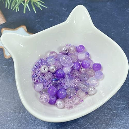 Assorted Glass Resin Beads Multi Size Colors Smooth Cracked Gravel Millet Spacer Beads for Bracelets Necklace Earring DIY Jewelry Making Craft(Lilac Violet Series) - Image 2