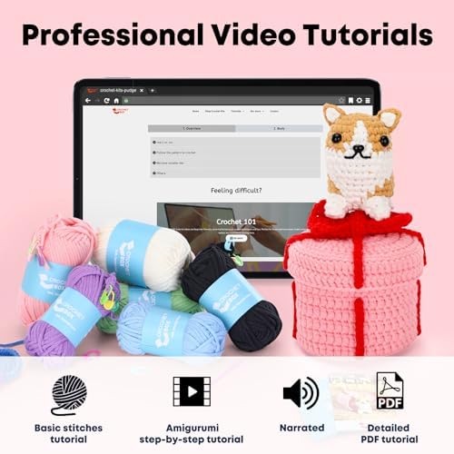 CrochetBox Corgi Dog Crochet Kit for Beginners, Easy Craft for Adults - Image 4