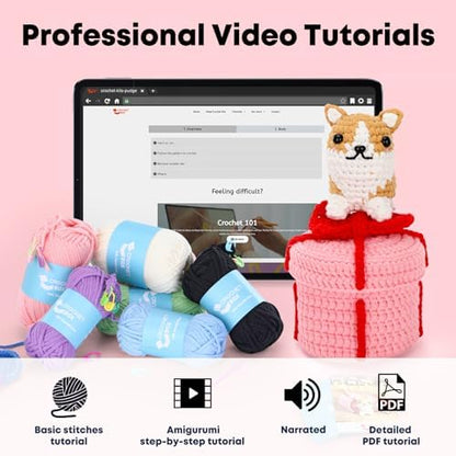 CrochetBox Corgi Dog Crochet Kit for Beginners, Easy Craft for Adults - Image 4