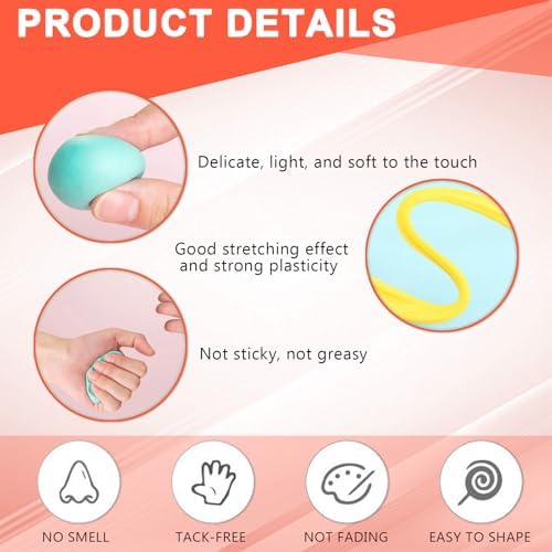Air Dry Clay,Magic Foam DIY Molding Clay,Air Dry Clay Set 64 Colors with 7 Clay Tools and 100 Seal Bags – Soft Lightweight DIY Modeling for Arts Crafts Sculpting Holiday Gift Idea for Adult - Image 2
