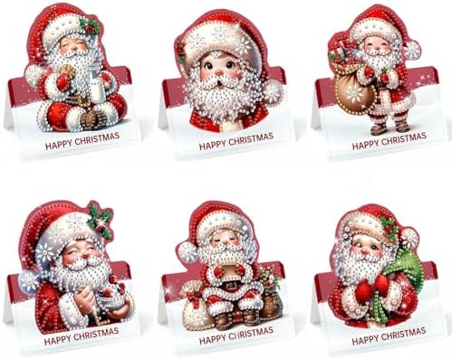 DIY Diamond Art Painting Greeting Card Creative Holiday Blessing 3D Folding Set Stationery Ornament Present Handmade-Santa Claus by Unknown