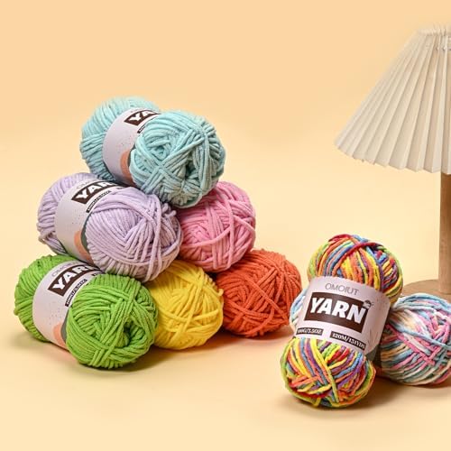 12 Pack 42.3oz/1572yds Bulky Multicolor Yarn Set, Plush Chenille Blanket Yarn for Crocheting, Fluffy Velvet Yarns for Crochet, Fuzzy Baby Yarns for Crocheting Soft, Crochet Amigurumi A - Image 5