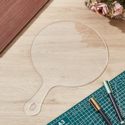 INFUNLY Pizza Router Template for 9-inch Pizza Acrylic Pizza Board Template Pizza Board Handle Template Clear Cutting Router Template Tracing Stencil Guide Tools for Kitchen Woodworking 9.61"×11.81" by INFUNLY