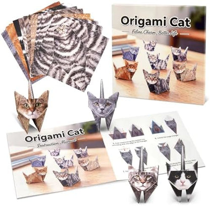 hapray 56 Sheets Cat Origami Paper Kit, Origami Kit for Kids, Origami Book by hapray