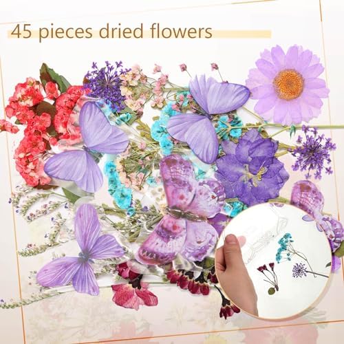 Taobary 91 Pcs DIY Dried Flowers Bookmarks Transparent, Vintage Color - Image 5