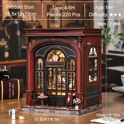 ISSEVE Book Nook Kit, Miniature Booknook Kits Dollhouse Bookshelf Décor - Image 2