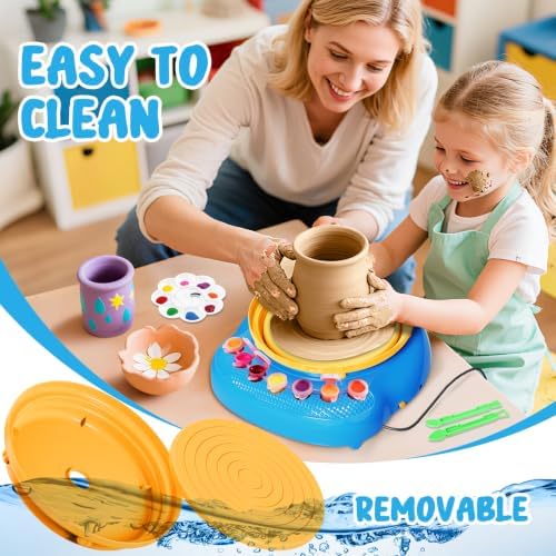 Pottery Wheel, Arts and Crafts for Kids Ages 8-12, Pottery Wheel Kit for Kid, Complete DIY Clay Wheel Pottery Kit for Beginners, Kid Crafts Toys Gift for Girl Boys 6-8 8-12 Year Old Christmas Birthday - Image 3