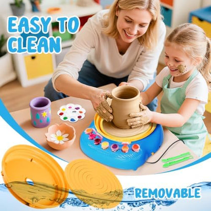 Pottery Wheel, Arts and Crafts for Kids Ages 8-12, Pottery Wheel Kit for Kid, Complete DIY Clay Wheel Pottery Kit for Beginners, Kid Crafts Toys Gift for Girl Boys 6-8 8-12 Year Old Christmas Birthday - Image 3