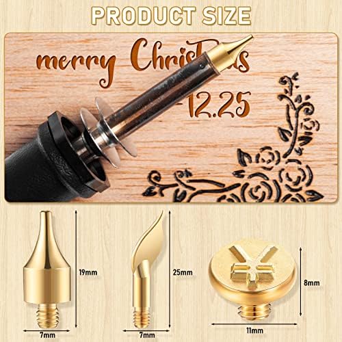 Honoson 28 Pieces Wood Burning Number Tips Stamps Kit Tool, Numbers and Symbol Copper Mold Carving Set for DIY Embossing Carve Crafts Wooden Burning Stencil Kits Hobby Woodworking Tools - Image 2