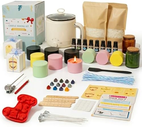 Candle Making Kit with Wax Melter, Premium DIY Candles Kit, Soybeans Wax by Tobeno1candlemakingsupplier
