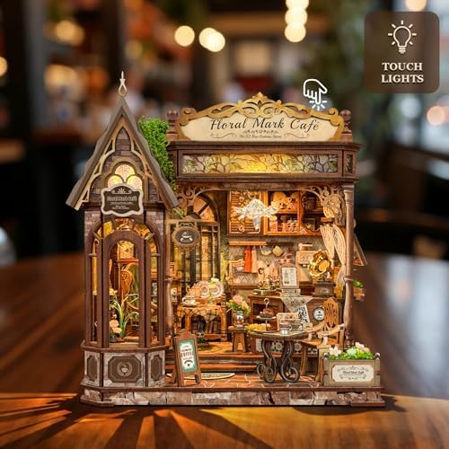 Floral Mark Cafe Book Nook Kit for Adults with LED Lights - Image 6