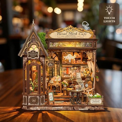 Floral Mark Cafe Book Nook Kit for Adults with LED Lights - Image 6