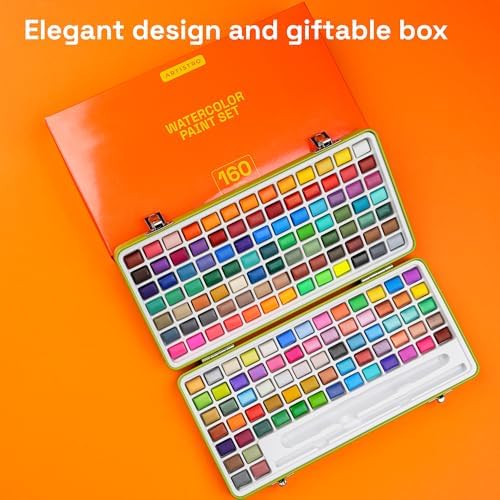 ARTISTRO 160 Watercolor Paint Set with Brushes for Adults & Kids - Image 3