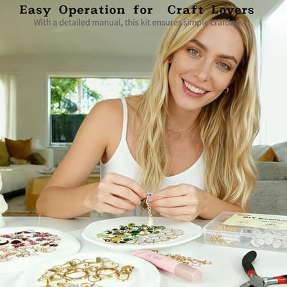 Kupor 342Pcs DIY Keychain Making Kit – 25 Keychains, Storage Box & Instruction,Great for Crafting Bag Charms, Keychain Charms Ideal for Craft Lovers (Eco-Friendly Materials) & Gift Shoppers - Image 3