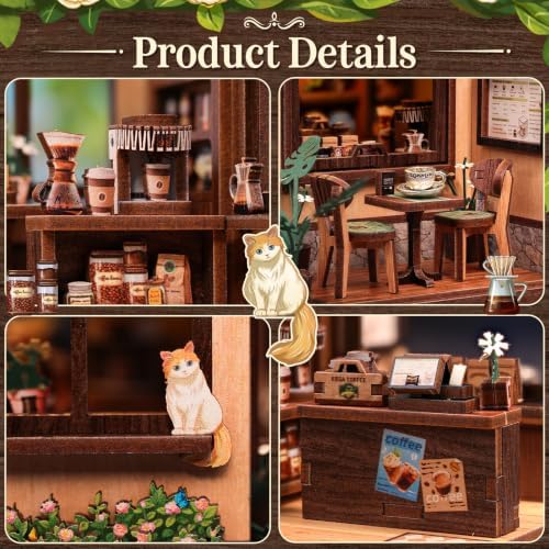 CUTEBEE DIY Miniature House Kit Japanese Coffee Shop Dollhouse - Image 6
