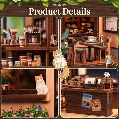 CUTEBEE DIY Miniature House Kit Japanese Coffee Shop Dollhouse - Image 6