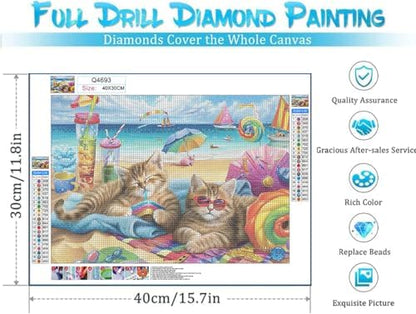 DOTSOPS 4 Pack Cat Diamond Painting Kits for Adults Art Painting Kit - Image 2