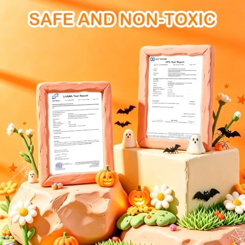 Air Dry Clay Kit - 12 Halloween Modeling Clay for Kids, Complete DIY Clay Craft Set with Sculpting Tools & Step-by-Step Tutorials, Ultra Soft & Non-Sticky Clay, Gift Ideas for Halloween - Image 4