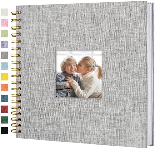 10"x10" Scrapbook Photo Album Linen Cover 40 Sheets 80 Pages White Paper by Hiwhy