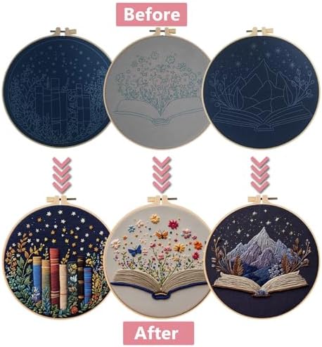 LYMIGER 3 Packs Embroidery Kit for Adults, Embroidery for Beginners (Book) - Image 2