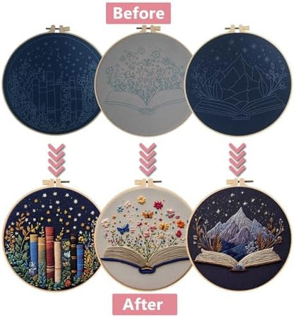 LYMIGER 3 Packs Embroidery Kit for Adults, Embroidery for Beginners (Book) - Image 2