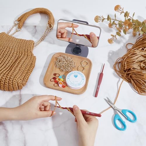 ACRNIGHEET Crochet Bag Kit for Beginners Adults Tote Bag Knitting Kit with Yarn and Hook Boho DIY Craft Kits Gift for Adults with Video Guide Tutorial Crochet Starter Kit (Khaki) - Image 4