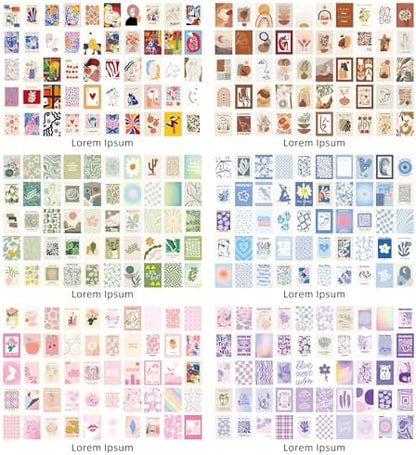 emmoolife 300 Sheets Aesthetic Scrapbook Paper, Retro Boho Pastel Wall Collage Scrapbooking Supplies Craft Decorative Papers Abstract Art Hippie Pattern Room Fashion Decor Paper for Card Making Gift - Image 3