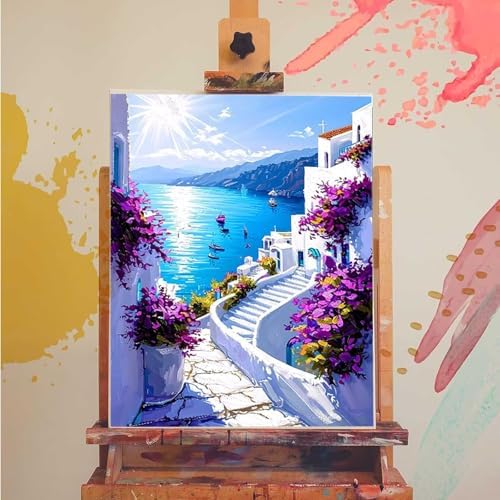 Sea Paint by Numbers Kit for Adults Flower Paint by Numbers, DIY Acrylic Watercolor Oil Painting Kits for Adults Beginners with Brushes, Hobbies for Women for Home Wall Decor, Gifts 12x16 in I-66 - Image 3