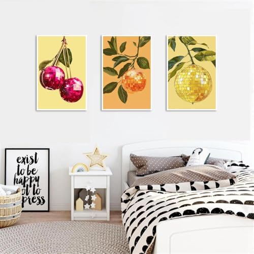 Clendo 6P Disco Ball Paint by Numbers Kit for Adults, DIY Fruit Adult's Paint by Numbers on Canvas, Easy Acrylic Watercolor Oil Painting by Number Without Frame(8x12 in) - Image 5