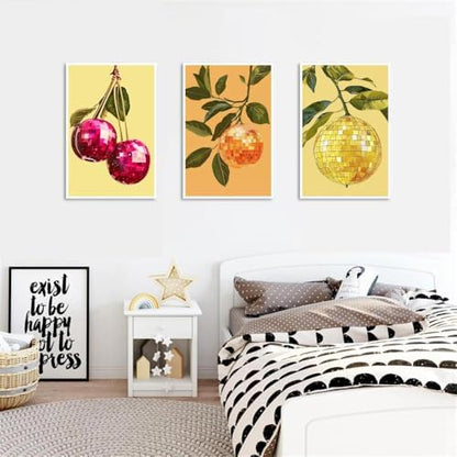 Clendo 6P Disco Ball Paint by Numbers Kit for Adults, DIY Fruit Adult's Paint by Numbers on Canvas, Easy Acrylic Watercolor Oil Painting by Number Without Frame(8x12 in) - Image 5
