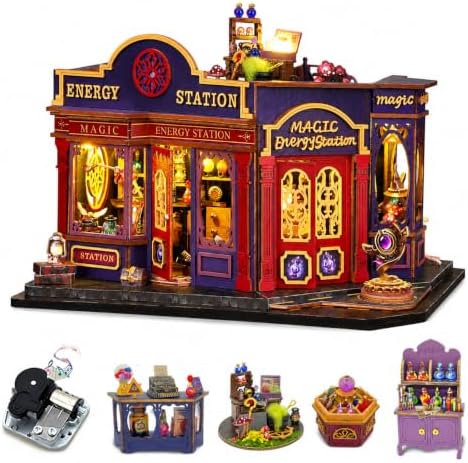 CUTEROOM Miniature House Kits for Adults, Mini Doll House Building Kit, DIY Craft Kits Creative Room Tiny House for Decoration-Energy Station by CUTEROOM