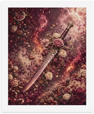 Bozfoxa Paint by Numbers Kit for Adults Beginner Retro Rose Sword by Unknown