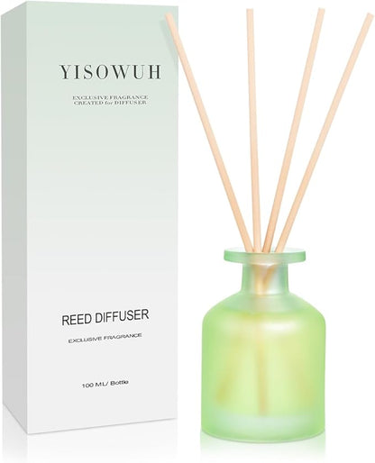 YISOWUH Reed Diffuser - Jasmine Lily 3.38oz (100ml) 1 Pack Essential Oil Reed Diffuser Set with 8 Sticks, Long Lasting Fragrance for Home, Bathroom, Bedroom, Room, Decor