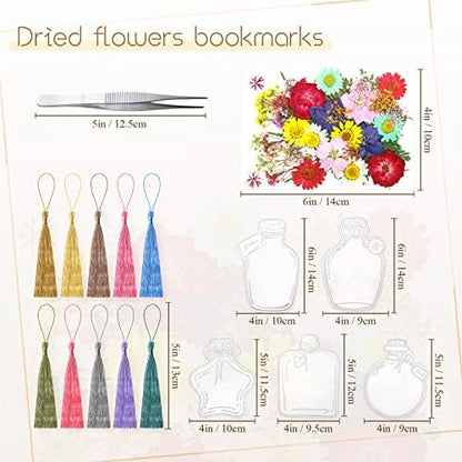 Taobary 91 Pcs DIY Dried Flowers Bookmarks Transparent, Classic Color - Image 3