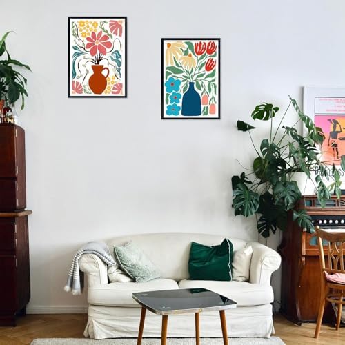 TCDZMYGS 4 Pack Flower Paint by Numbers Kit for Adults Beginner,Vase Easy Paint by Number Kits with Frame,DIY Acrylic Oil Painting by Numbers for Home Wall Decor 8 x 12 inch - Image 2