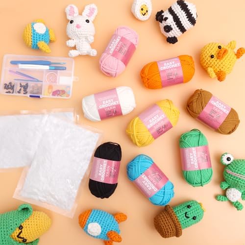 YARNOVA Crochet kit for Beginners, Includes Crochet Hooks, Crochet Accessories, Yarn for Crocheting, Needles. You can DlY Positive Potato and Crochet Animals.Also as a Gifts for Women or man. - Image 5