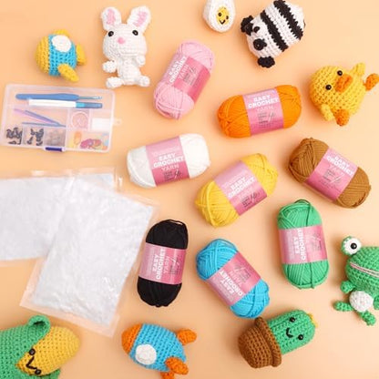 YARNOVA Crochet kit for Beginners, Includes Crochet Hooks, Crochet Accessories, Yarn for Crocheting, Needles. You can DlY Positive Potato and Crochet Animals.Also as a Gifts for Women or man. - Image 5