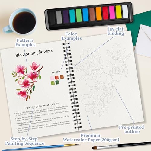 Kalysky Watercolor Workbook for Beginners with Paints Set for Adults - Image 2