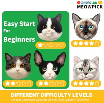 MeowPick Needle Felting Kit with Cat Head Mold, Animals Needle Felting Set, DIY Wool Felt Materials Set with Felting Tool and Instruction for Quick Needle Felting Craft (Dragon Li) - Image 2