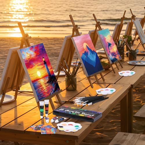 Cholemy 36 Pcs Paint and Sip Kit Gift for Adults 8''x10'',Sunset Style - Image 5