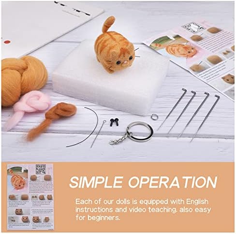 QMNNMA Needle Felting Kit, Garfield Needle Felting Set with Instruction - Image 3