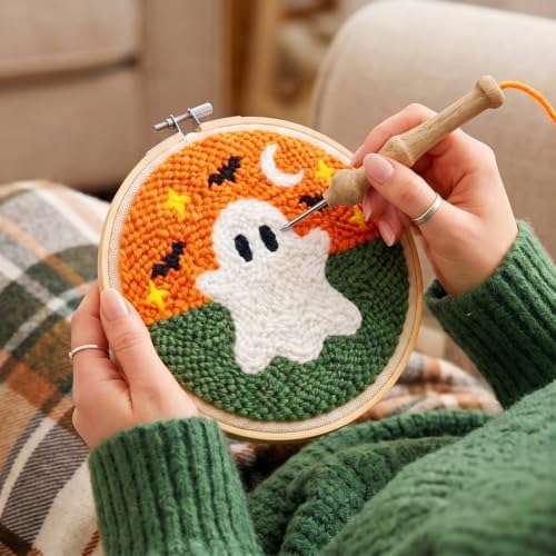 BEUNITONE Halloween Theme Punch Needle Embroidery Kit Adult Beginner - Image 6