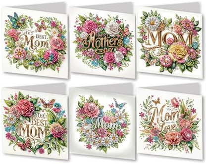 DIY Diamond Greeting Cards Set, 5D DIY Diamond Art Painting Festival Style Greeting Card, DIY Christmas Card Making Kits for Family Friends Handmade Gift-Mother's Day by Unknown