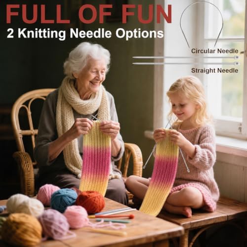 Knitting Kit for Beginners, Complete Starter Kit for Scarf, Hat, Gloves - Image 4