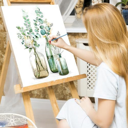 Ginkko Paint by Numbers Kit for Adults Beginner & Kids Ages 8-12 with Wooden Frame Easy Acrylic on Canvas 12x16 inch with Paints and Brushes, Bottle Flower (Include Framed) - Image 2