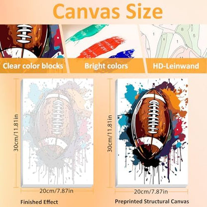 Mandun Ball Paint by Numbers Kit for Adults, 3 Pack, 7.8x11.8 inch - Image 2