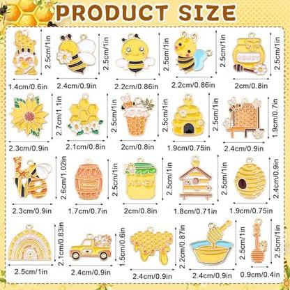 MARFOREVER 40Pcs/20 Pairs Bee Charms for Jewelry Making Gifts - Image 3