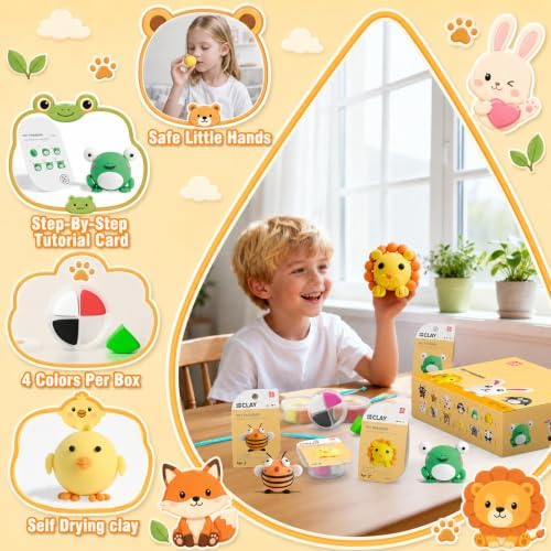 Air Dry Clay Kit -12 Animals Modeling Clay for Kids Arts and Crafts - Image 3