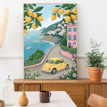 CasaWeave Lemon Paint by Numbers Kits for Adults, DIY Lemon Tree Adult Paint by Number Kits on Canvas, Watercolor Oil Painting by Number for Adults Home Decor (16x20 Inch) - Image 4