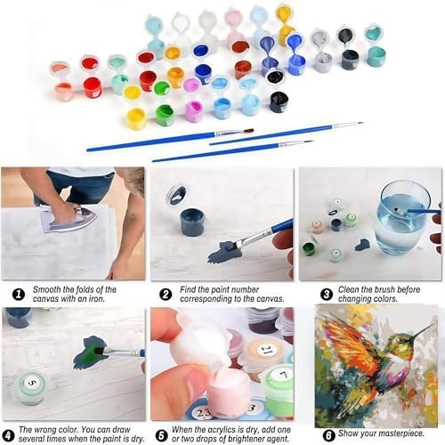 BYGFHLYW Animal Hummingbird Paint by Numbers Kit for Adults Beginners - Image 6